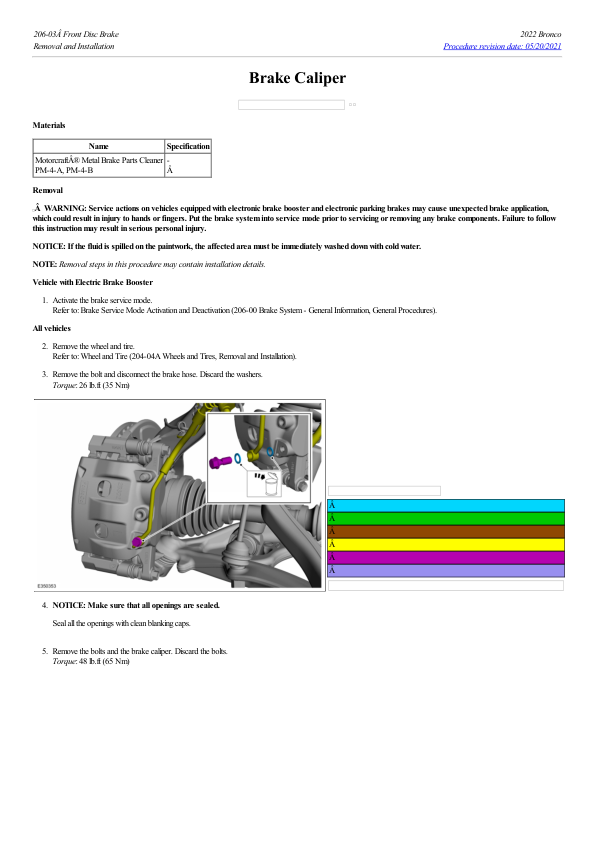 Brake Caliper G2223100 Manual