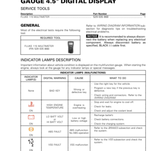 ON ROAD Gauge 4.5`` Digital Display Shop 219100953 021 Manual