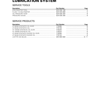 SSV 2020 Lubrication System Repair RTX20 900SSV 002 en Manual