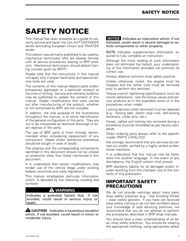 SSV 2019 Intro Safety Notice 219100967 005 Manual