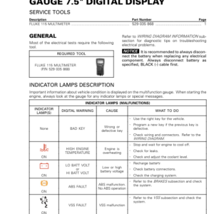 ON ROAD Gauge 7.5`` Digital Display Shop 219100953 022 Manual