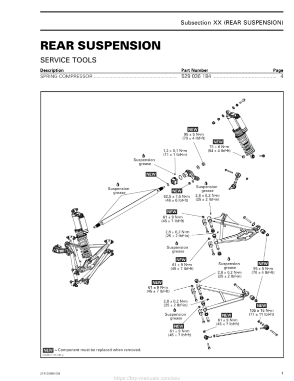 SSV 2019 Rear Suspension Commander Shop Supp 219100965 038 Manual