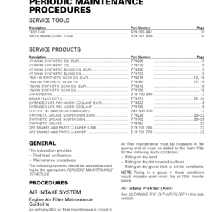 ATV 2019 Periodic Maintenance Procedures Outlander Shop Supp 219100951 037 Manual