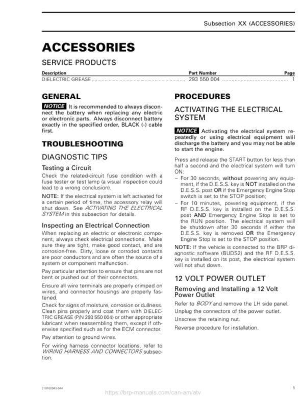 ATV MY18 Accessories 219100885 044 Manual