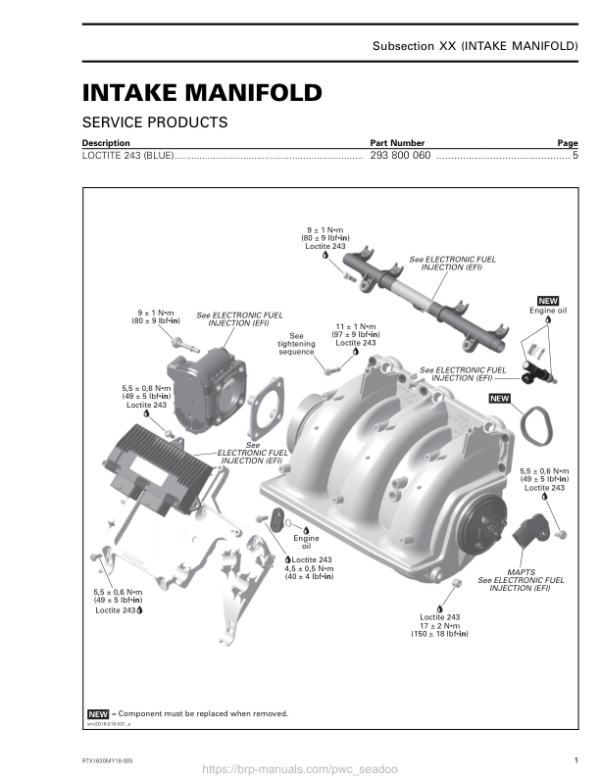 Intake Manifold (1630ACE) Manual