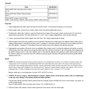 Heated Window Grid Wire Repair G2217489 Manual