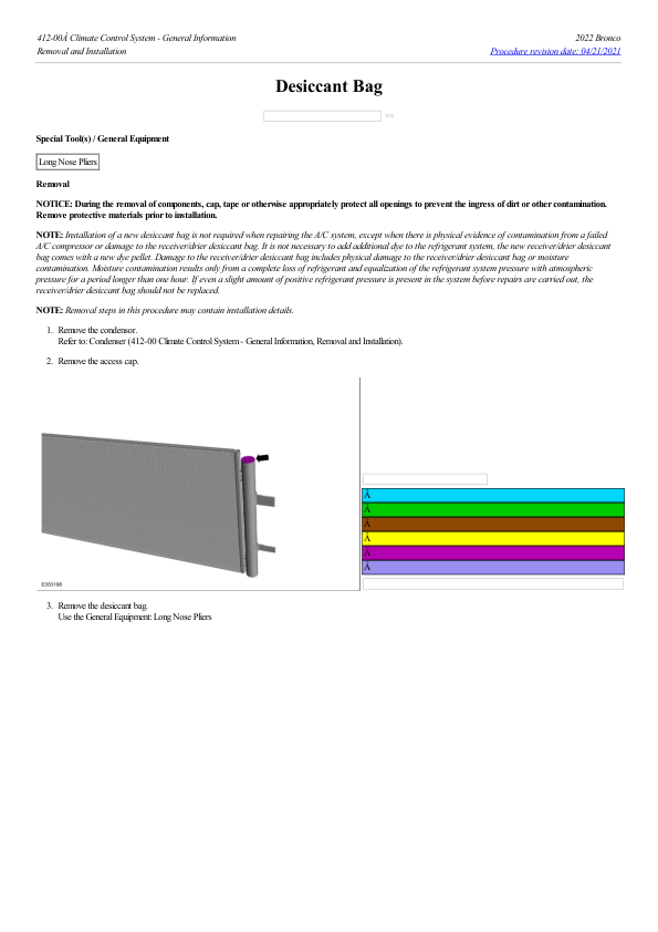 Desiccant Bag G2214276 Manual