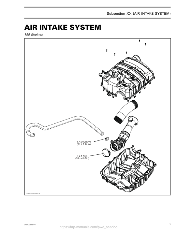 AIR INTAKE SYSTEM GTX RTX WAKEPRO Manual