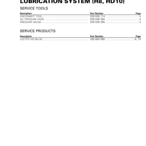 SSV 2019 Lubrication System (HD8, HD10) 219100967 014 Manual