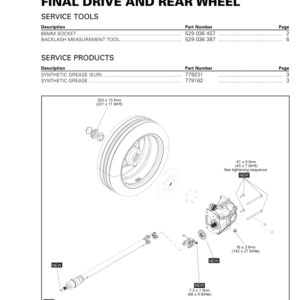 Roadster 2019 Final Drive and Rear Wheel Ryker Shop 219100957 026 Manual