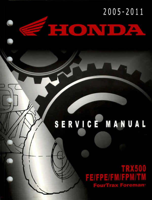 Honda Foreman 500 Repair 2005 2011 Trx500 FE FPE FM FPM TM Manual