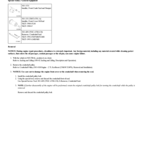 Crankshaft Front Seal G2252045 Manual