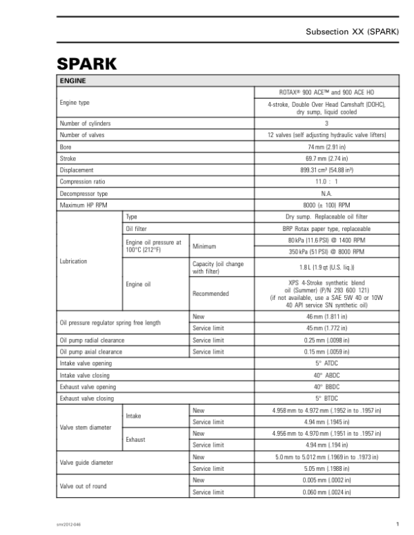 Technical specifications Manual