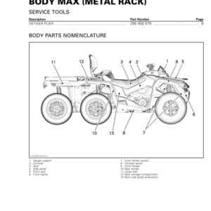 ATV 2019 Body MAX (Metal Rack) Outlander Shop Supp 219100991 025 Manual