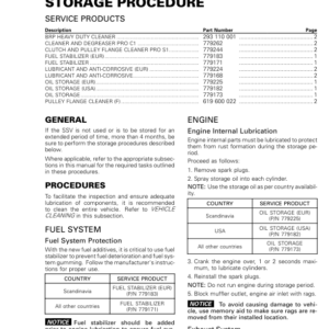 SSV 2020 Storage Procedure (Trail Sport) 219101008 005 Manual