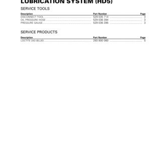 SSV 2019 Lubrication System (HD5) 219100967 013 Manual