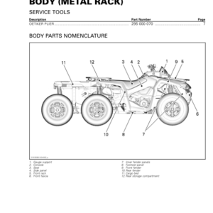 ATV 2019 Body (Metal Rack) Outlander Shop Supp 219100991 024 Manual