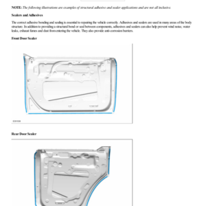 Underbody Protection Material and Adhesives G2226861 Manual