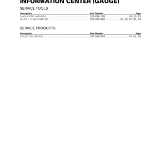 PWC S05 SS06B Information Center (Gauge) Shop 4 TEC Version 2AB EN Manual