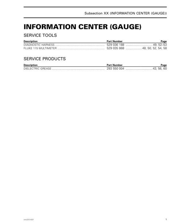 PWC S05 SS06B Information Center (Gauge) Shop 4 TEC Version 2AB EN Manual