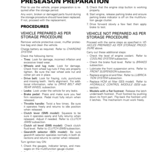 ROADSTER Preseason Preparation (RS RT ST) Shop 033lA6AAI SM61Y013 en Manual