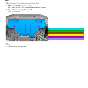 Engine Front Undershield G2223288 Manual