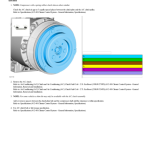 Air Conditioning (A C) Clutch Air Gap Adjustment G2230038 Manual