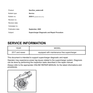 PWC 2020 5 Supercharger Diagnostic and Repair Procedure 000138129 SER21Y020S01 en Manual