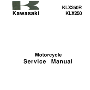 Kawasaki KLX250 and KLX300 Manual