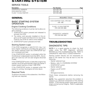 Starting System GTI GTR WAKE 155 Shop Supp. 219100961 015 Manual