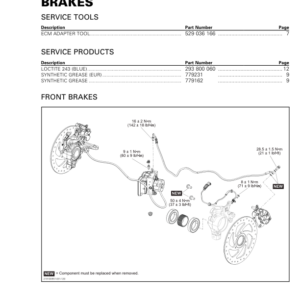 Roadster 2019 Brakes Ryker Shop 219100957 031 Manual