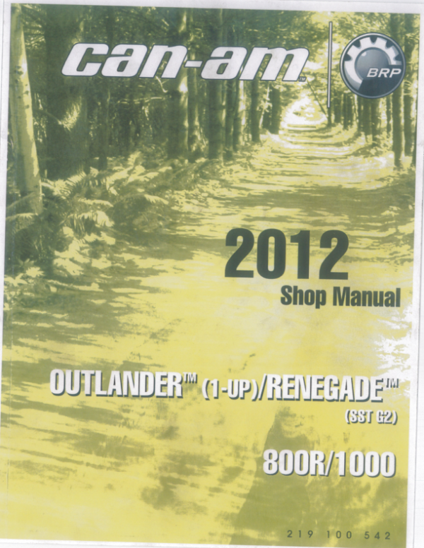 2012 Can Am Outlander Renegade 800 1000 Gen2 Manual