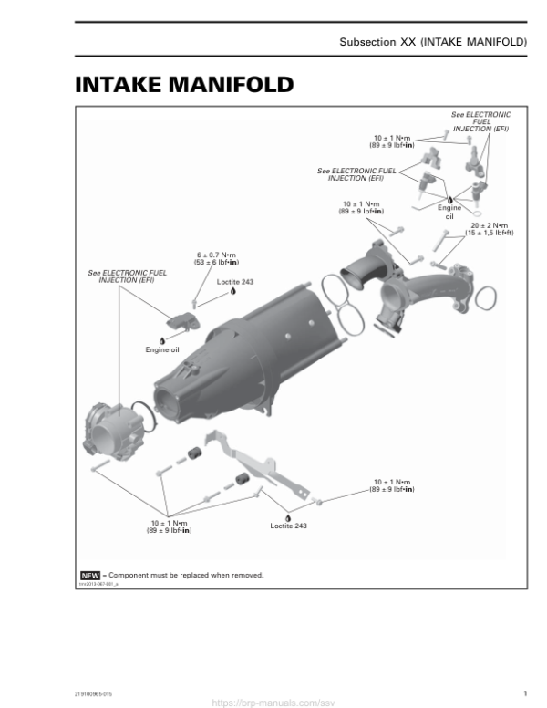 SSV 2019 Intake Manifold Commander Shop Supp 219100965 015 Manual