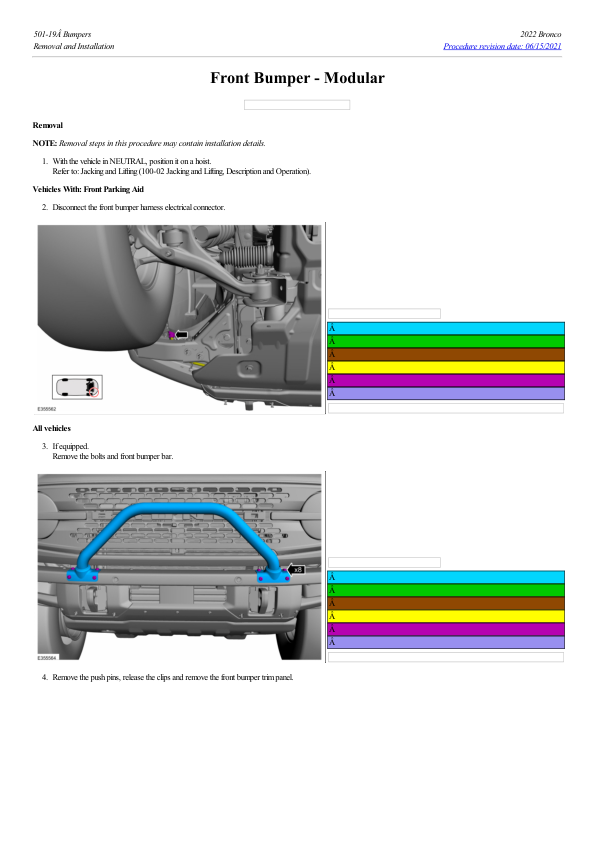 Front Bumper Modular G2235881 Manual