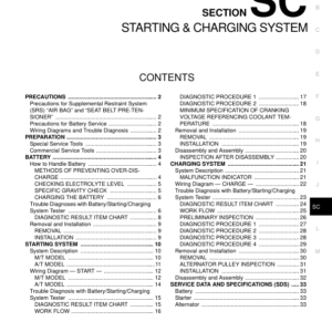 STARTING & CHARGING SYSTEM Manual