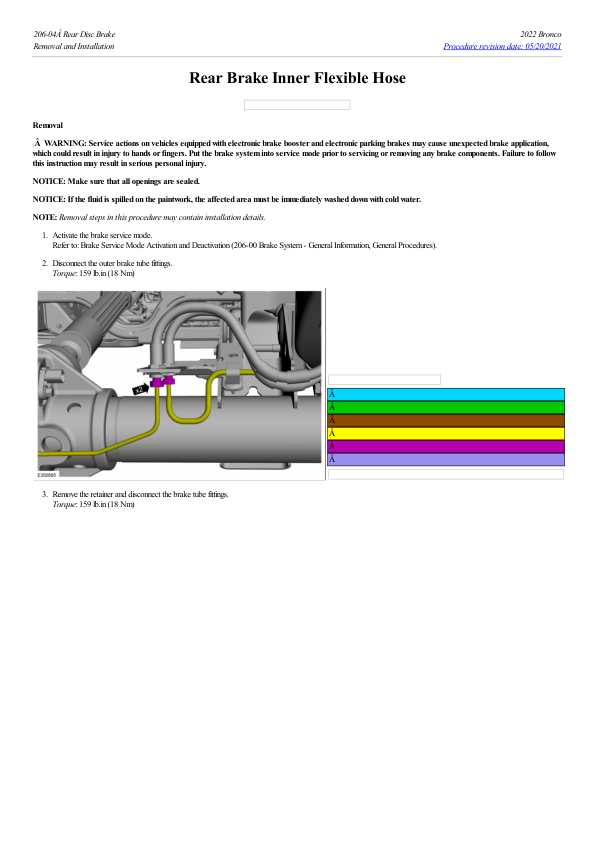 Rear Brake Inner Flexible Hose G2223119 Manual