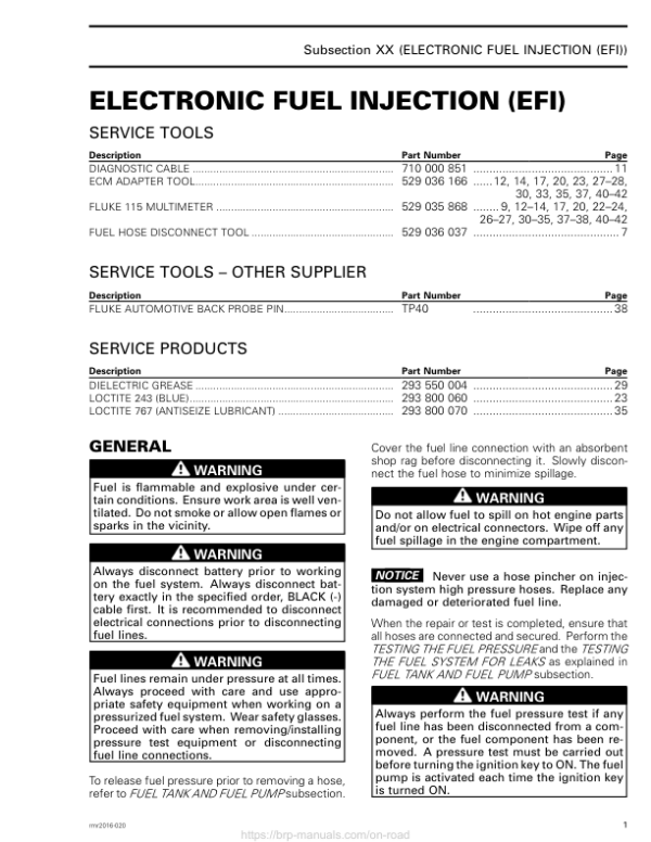 Road EFI (Engine 1330 ACE) Shop rmr2016 020 rev1 Manual