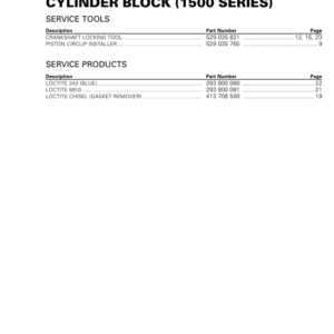 Cylinder Block (1500 Series) Manual