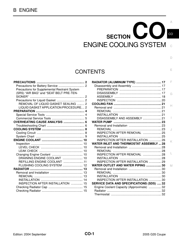 ENGINE COOLING SYSTEM Manual