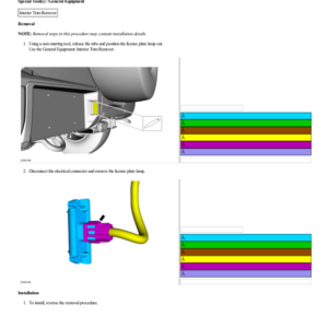 License Plate Lamp G2222555 Manual