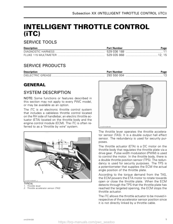 Intelligent Throttle Control (iTC) (GTX, RXP, RXT Series WAKE PRO) Manual