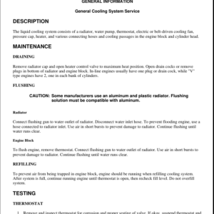 General Cooling System Manual