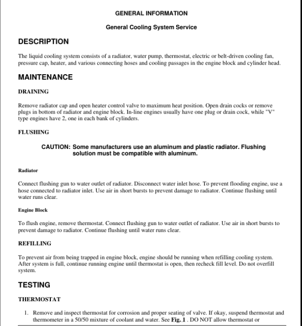 General Cooling System Manual