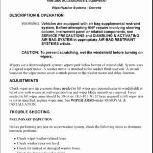 1999-2000 WASHER WIPER Manual