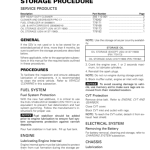 SSV 2019 Storage Procedure Commander Shop Supp 219100965 008 Manual