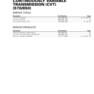 ATV Continuously variable transmission 570 850 (Renegade, Renegade X mr) Shop vmr2016 404 Manual