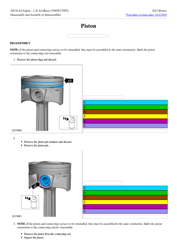 Piston G2186864 Manual