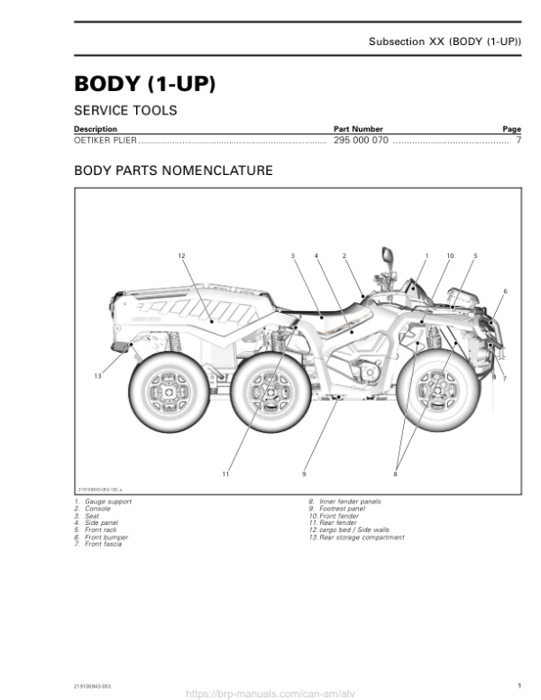 ATV MY18 Body (1 UP) 219100885 053 Manual