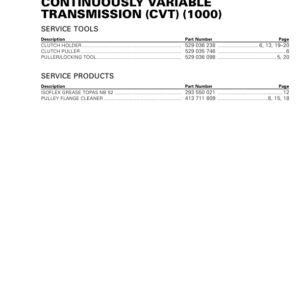 ATV MY18 Continuously Variable Transmission (1000) 219100885 027 Manual