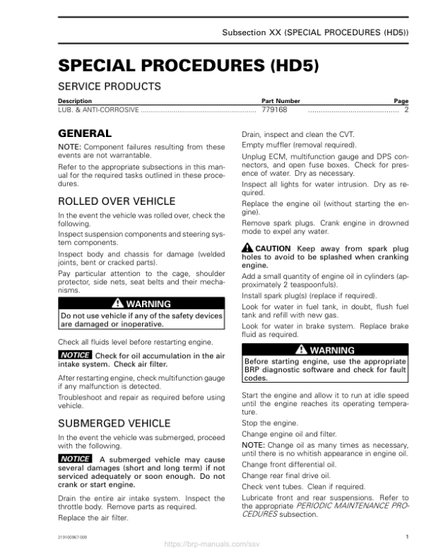 SSV 2019 Special Procedures (HD5) 219100967 009 Manual